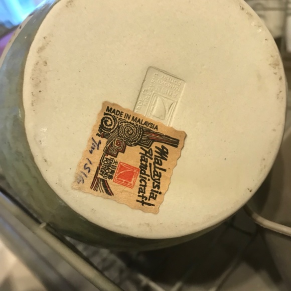 Tenmoku Malaysian pottery vase 9.5” beautiful numbered - Picture 8 of 10